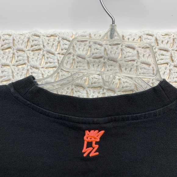 Adidas Women's Crop T-Shirt Size Small‎ Black Retro Logo Crew Neck Short Sleve - Picture 3 of 7